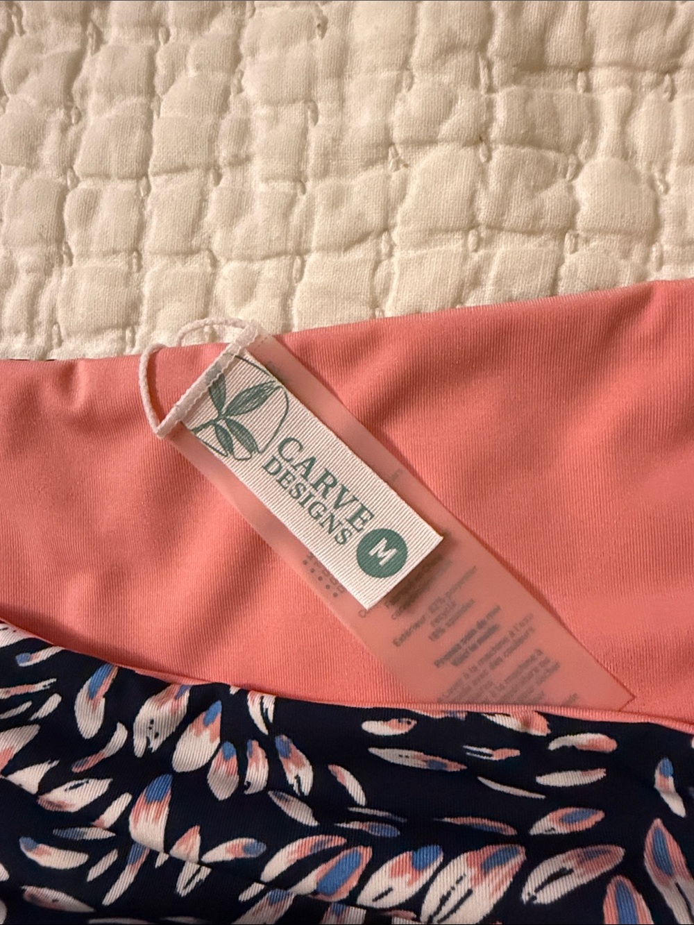 Carve Designs Reversible High-Waist Bikini Bottoms in Navy and Peach - Picture 5 of 5